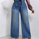 Prive Jeans de talle alto con cinturon de pierna ancha