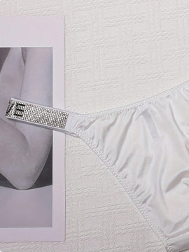 Braguita De Bikini Sexy Con Levantamiento De Gluteos Y Decoracion Con Pedreria, Tanga De Corte Alto Para Deportes Y Fitness