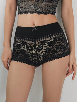 Pantalones Cortos Con Encaje Para Mujer Estilo Boyshorts