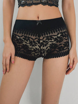 Pantalones Cortos Con Encaje Para Mujer Estilo Boyshorts