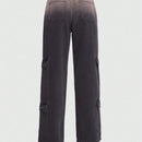 ROMWE Grunge Punk Jeans cargo con estampado de estrella con bolsillo con solapa