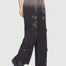 ROMWE Grunge Punk Jeans cargo con estampado de estrella con bolsillo con solapa