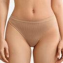 Leisure tanga solido sexy, comodo, con cintura media, sin costuras y elastico, amigable con la piel - desnudo