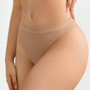 Leisure tanga solido sexy, comodo, con cintura media, sin costuras y elastico, amigable con la piel - desnudo