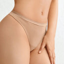 Leisure tanga solido sexy, comodo, con cintura media, sin costuras y elastico, amigable con la piel - desnudo