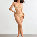 Leisure tanga solido sexy, comodo, con cintura media, sin costuras y elastico, amigable con la piel - desnudo