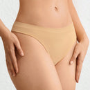 Leisure tanga solido sexy, comodo, con cintura media, sin costuras y elastico, amigable con la piel - desnudo