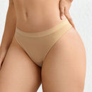 Leisure tanga solido sexy, comodo, con cintura media, sin costuras y elastico, amigable con la piel - desnudo