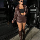 SXY Shorts ribete lanudo PU