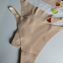 5 piezas Tanga con estampado de fruta y letra