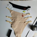5 piezas Tanga con estampado de fruta y letra