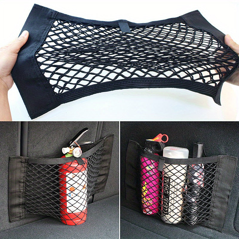 Red De Cuerda Elástica Para Asiento De Maletero De Malla Trasera De Coche, Bolsillo De Bolsa De Almacenamiento Universal, Organizador Automático De Jaula, Bolsa De Almacenamiento Para Respaldo De Asiento