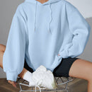 Ezwear capucha unicolor con cordon de hombros caidos
