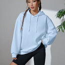 Ezwear capucha unicolor con cordon de hombros caidos