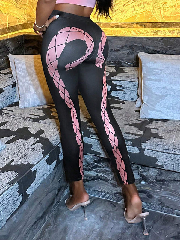 Slayr Pantalones ajustados con estampado geometrico