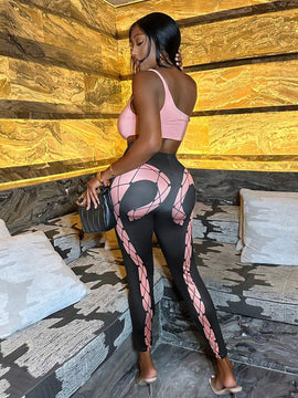 Slayr Pantalones ajustados con estampado geometrico