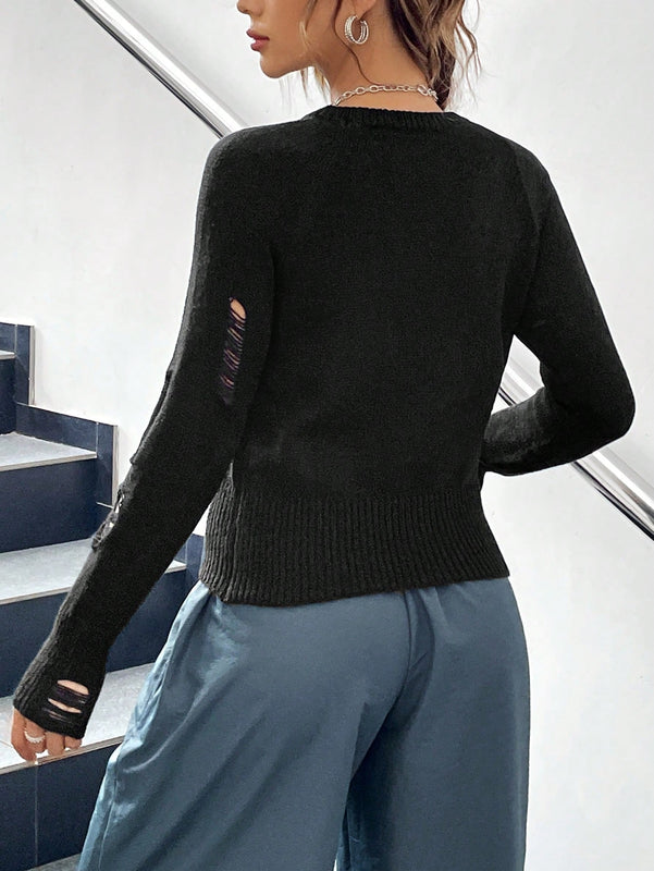 EZwear Jersey con patron de letra desgarro