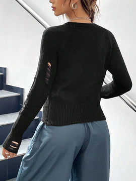 EZwear Jersey con patron de letra desgarro