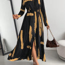 Prive Vestido con estampado de pincelada con boton delantero