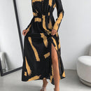Prive Vestido con estampado de pincelada con boton delantero