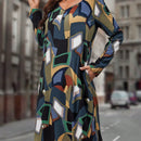 EMERY ROSE Vestido tunico con estampado floral de manga farol