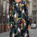 EMERY ROSE Vestido tunico con estampado floral de manga farol