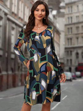 EMERY ROSE Vestido tunico con estampado floral de manga farol