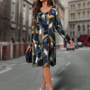 EMERY ROSE Vestido tunico con estampado floral de manga farol