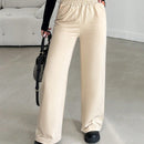Pantalones de pierna ancha de cintura con volante