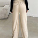 Pantalones de pierna ancha de cintura con volante