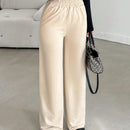 Pantalones de pierna ancha de cintura con volante