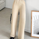 Pantalones de pierna ancha de cintura con volante