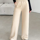 Pantalones de pierna ancha de cintura con volante