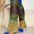 Pantalones apilados de tie dye