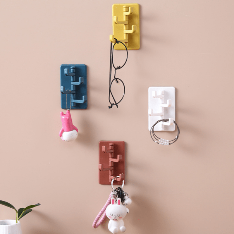 1 gancho organizador autoadhesivo de plástico con acabado pulido, fácil de instalar, para accesorios de cocina y baño, ganchos utilitarios