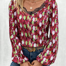 Frenchy Blusa con estampado con encaje en contraste