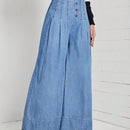 LUNE Jeans con boton de pierna ancha