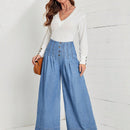 LUNE Jeans con boton de pierna ancha