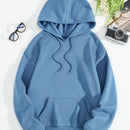 Ezwear capucha termica con estampado de slogan y mariposa con bolsillo de canguro con cordon