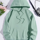 Ezwear capucha termica con estampado de slogan y mariposa con bolsillo de canguro con cordon