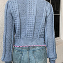 Franclia cardigan casual corto de punto con botones con forma de corazon para mujer, para otono/invierno