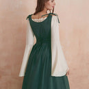 Vestido Volante fruncido Lazada Fruncido Color combinado Liso Casual Elegante