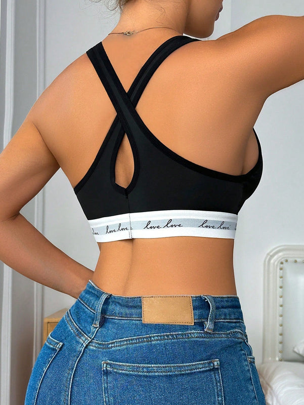 Sujetador Con Tirantes Con Letras De Mujer