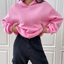 Ezwear sudadera con capucha de manga larga de unicolor con estampado de letra, uso casual diario