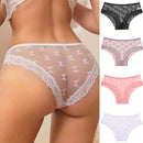 FINETOO Conjunto de 4 piezas de ropa interior sexy para mujer con patron de mariposa completa de encaje de tanga