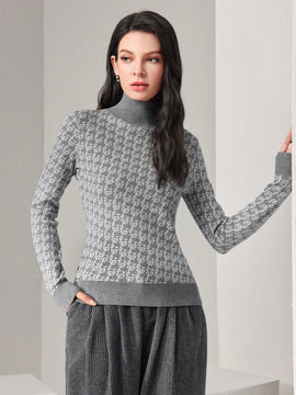 Mulvari Jersey con patron de cuello cisne
