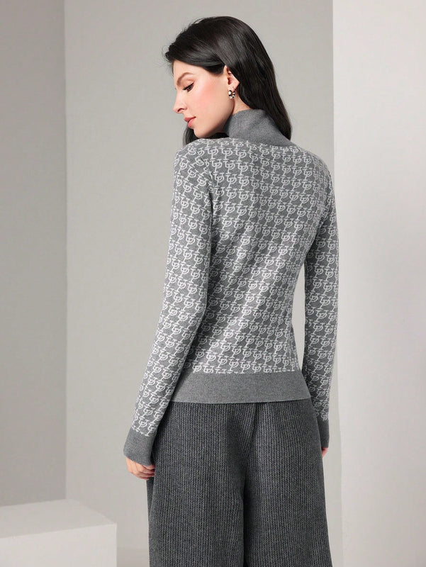 Mulvari Jersey con patron de cuello cisne
