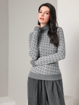 Mulvari Jersey con patron de cuello cisne