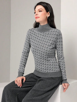 Mulvari Jersey con patron de cuello cisne
