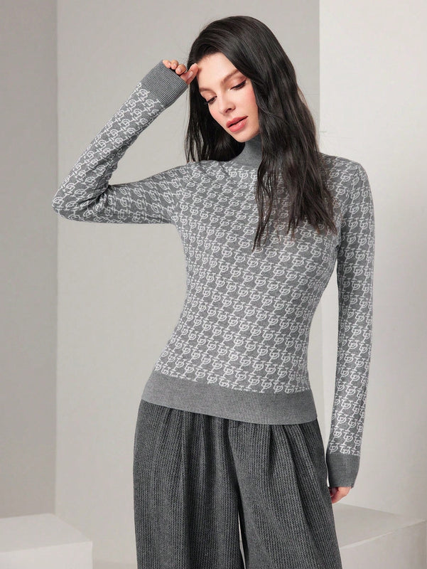 Mulvari Jersey con patron de cuello cisne